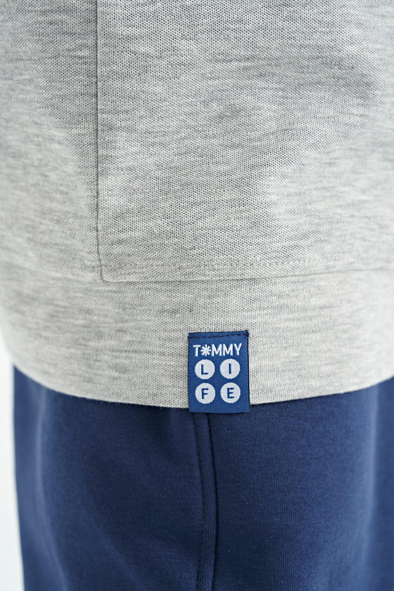 T-shirt Garçon Oversize Col Rond avec Broderie Texte