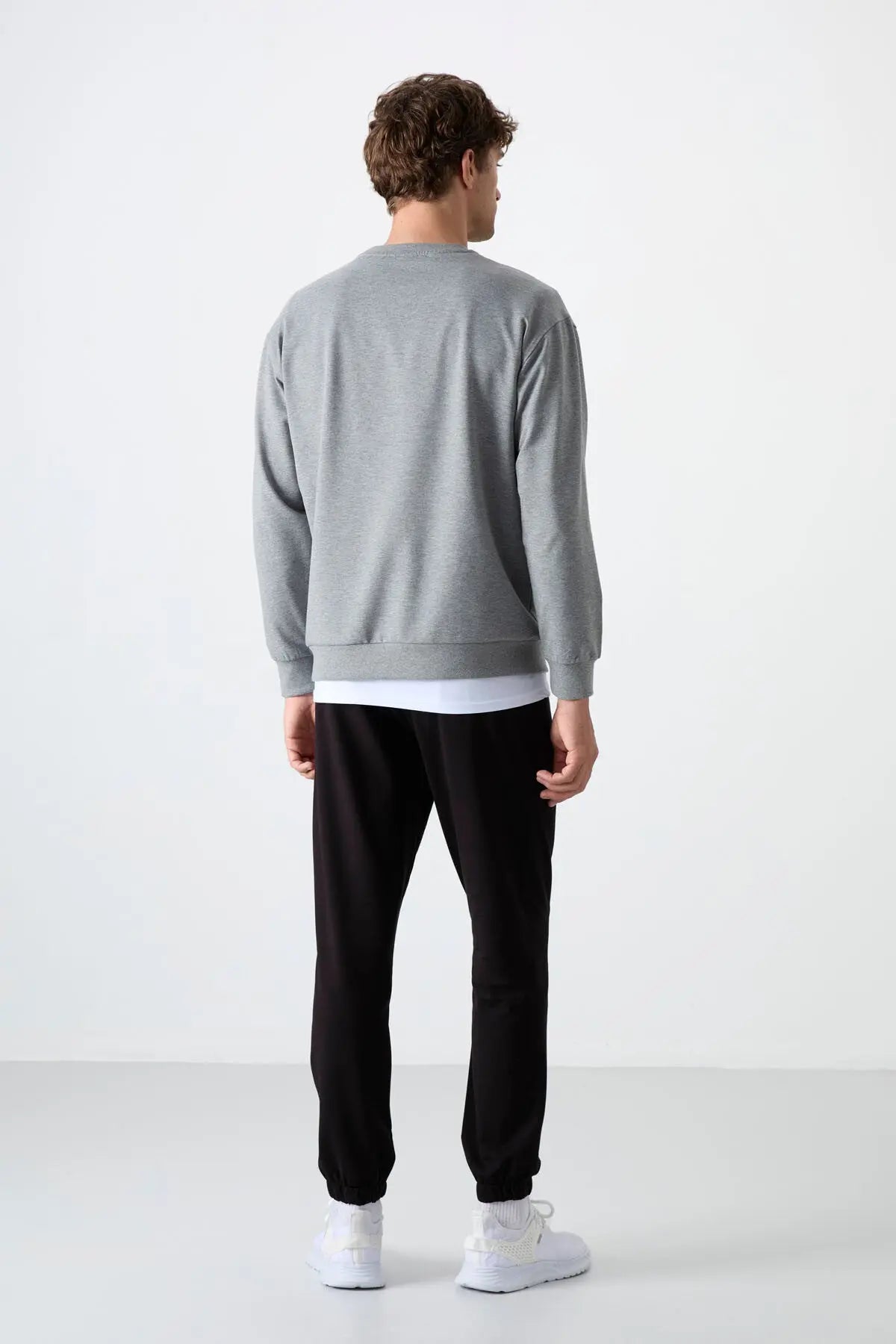 casual o yaka lastik paça erkek oversize eşofman takimi - 85120 - Justyol