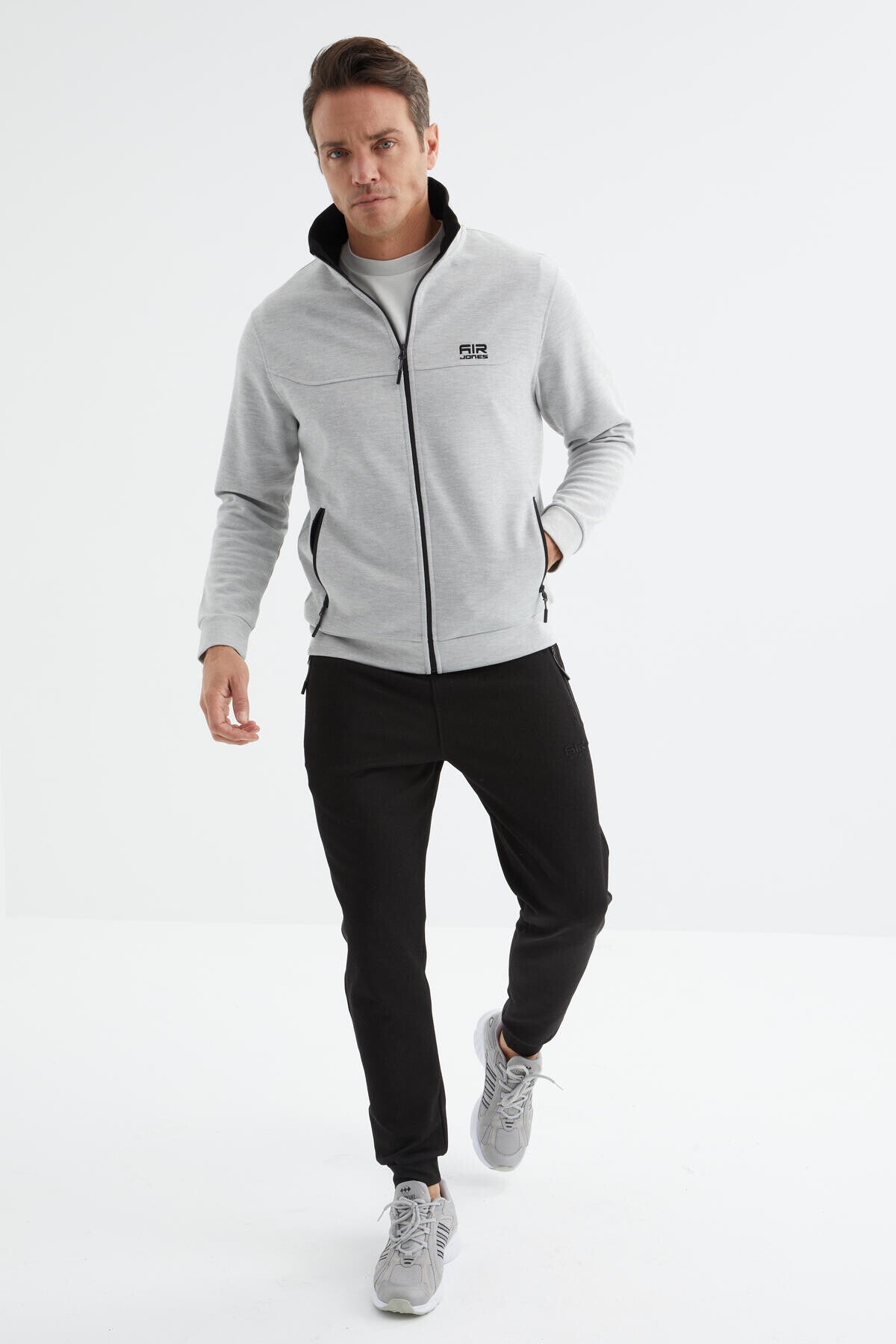 <tc>Ensemble de survêtement pour homme, gris mélangé - noir, jogger - 85198</tc>