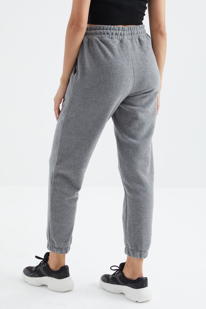 Pantalon Jogger Femme Taille Haute Basic en Polaire.