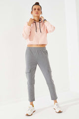 <tc>Pantalon de jogging pour femme à taille haute avec poches cargo, coupe confortable et jambes fuselées - 94588</tc>