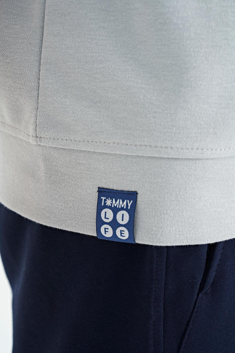 T-shirt Garçon Oversize Col Rond avec Broderie Texte