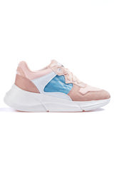 <tc>Chaussures de sport femme colorées à semelle épaisse avec cordon et détails en mesh - 89203</tc>