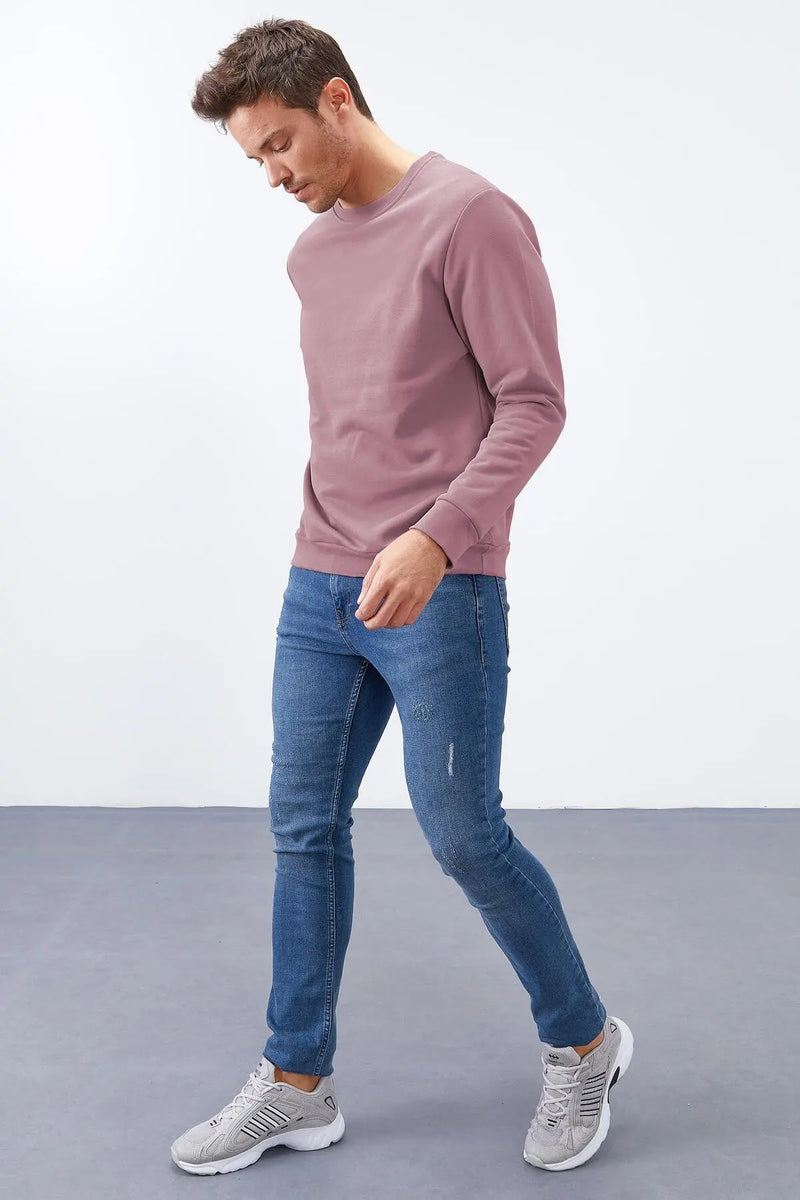 Sweatshirt pour homme à col rond, coupe décontractée - 88053