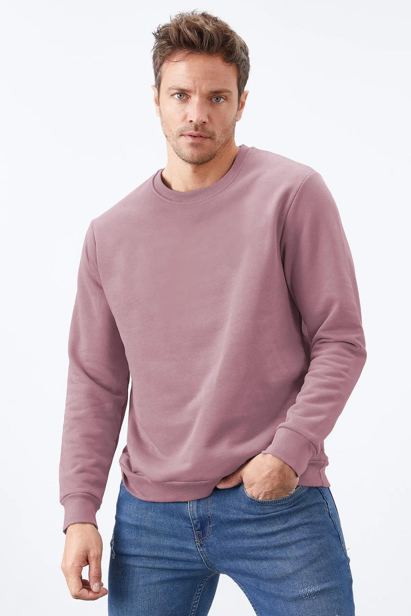 Sweatshirt pour homme à col rond, coupe décontractée - 88053