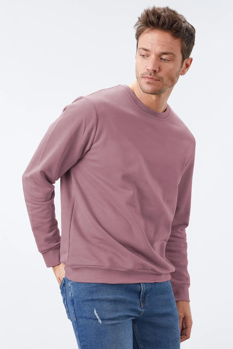 Sweatshirt pour homme à col rond, coupe décontractée - 88053