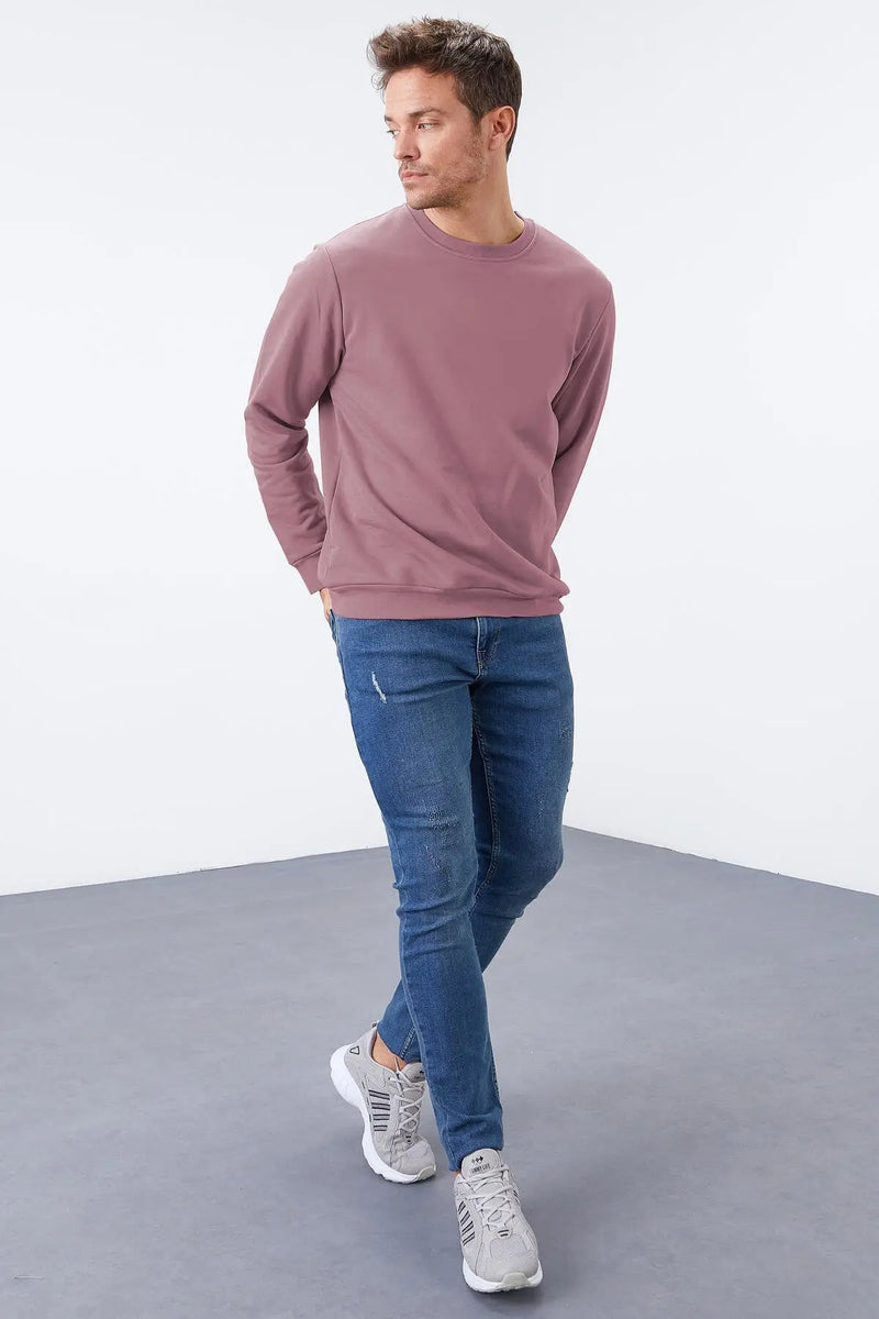 Sweatshirt pour homme à col rond, coupe décontractée - 88053