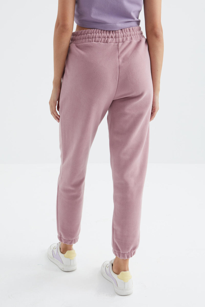 Pantalon Jogger Femme Taille Haute Basic en Polaire.