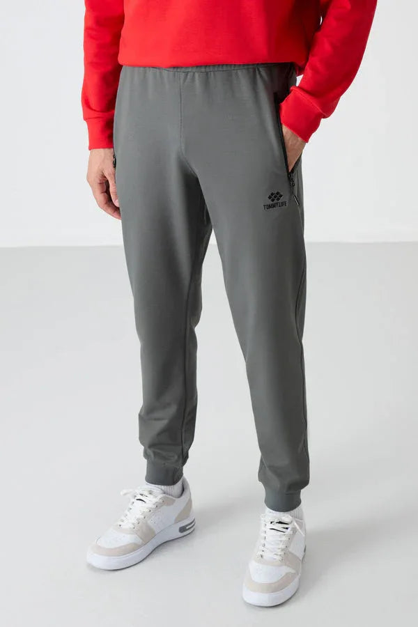Pantalon jogger homme coupe standard avec poches zippées - 84587 - Justyol