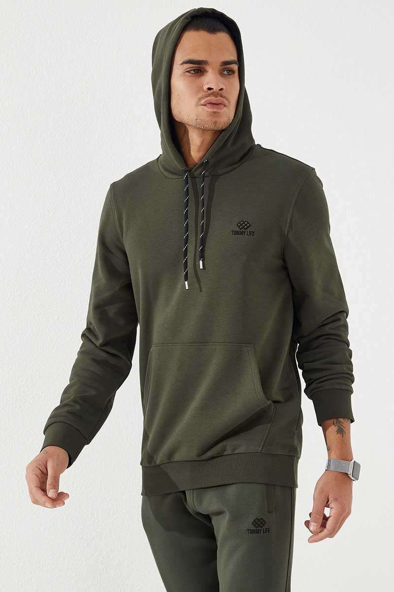 kanguru cep standart kalip kapüşonlu erkek sweatshirt - 87872