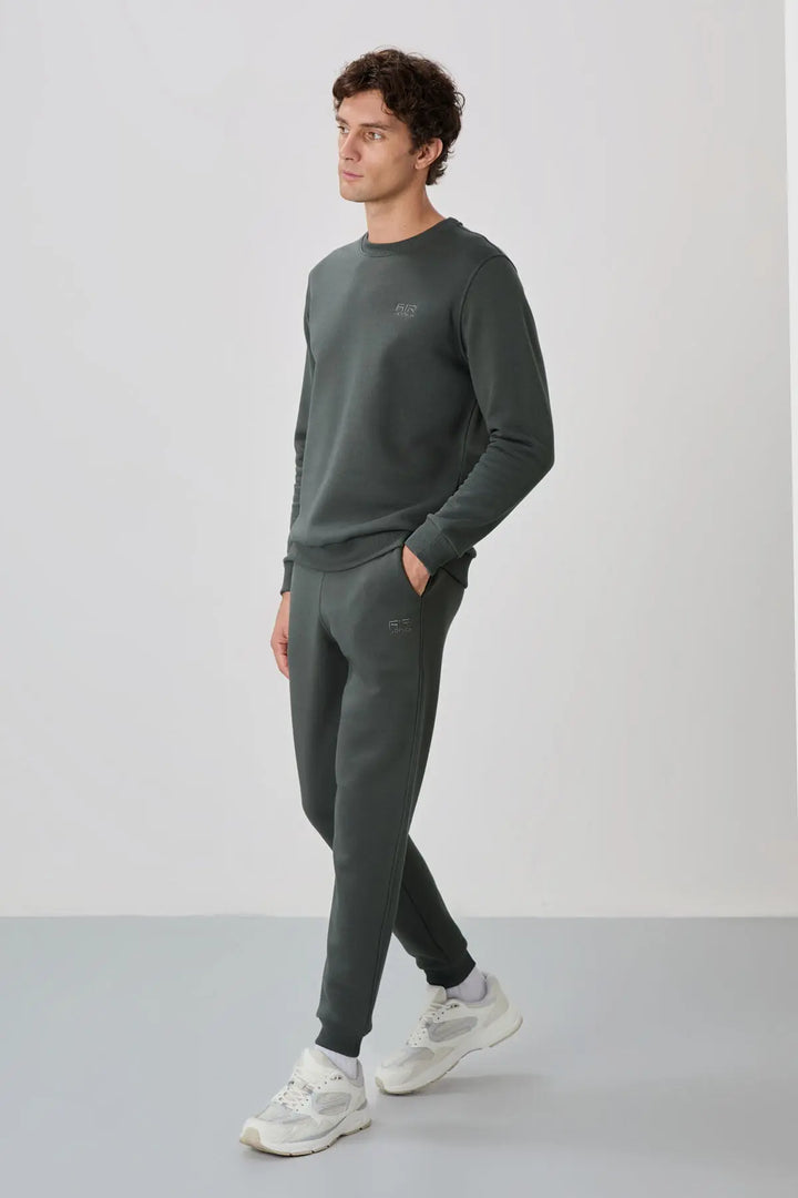 Ensemble de survêtement pour homme à col rond, coupe décontractée et matière douce - 85190