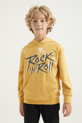 <tc>Sweatshirt pour garçon à capuche avec poche kangourou, coupe standard, imprimé texte - 11002</tc>