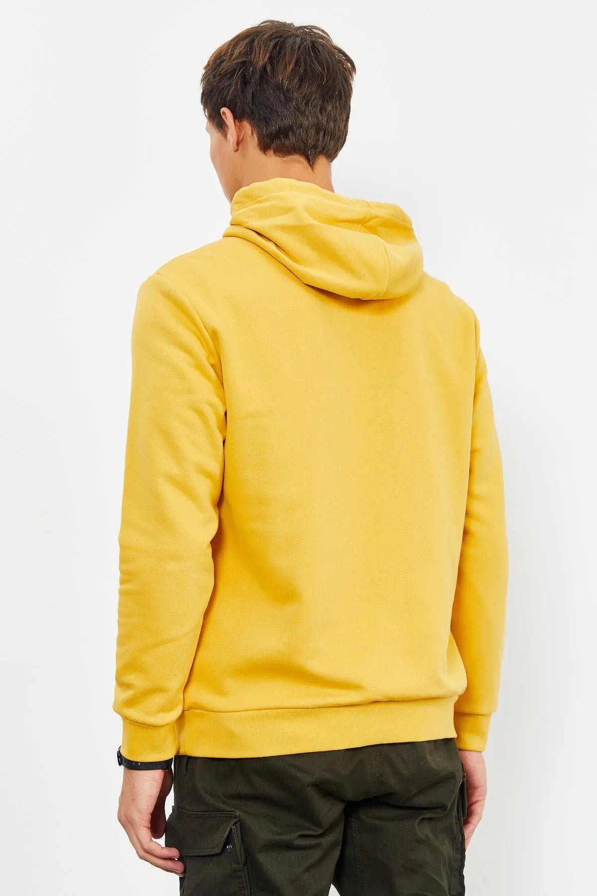 baskili kapüşonlu kanguru cep rahat form erkek sweatshirt - 88019 - Justyol