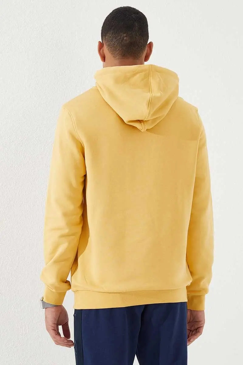 nakişli kanguru cep standart kalip kapüşonlu erkek sweatshirt - 87839 - Justyol