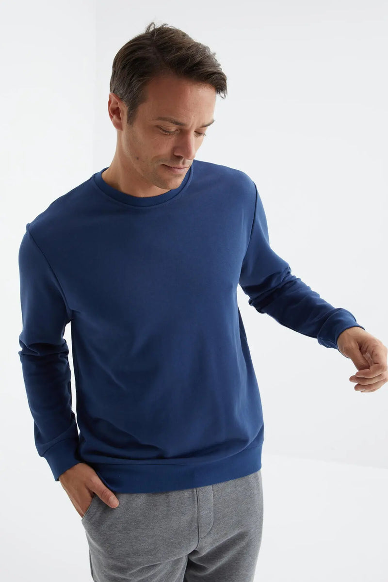 Sweatshirt pour homme à col rond, coupe décontractée - 88053