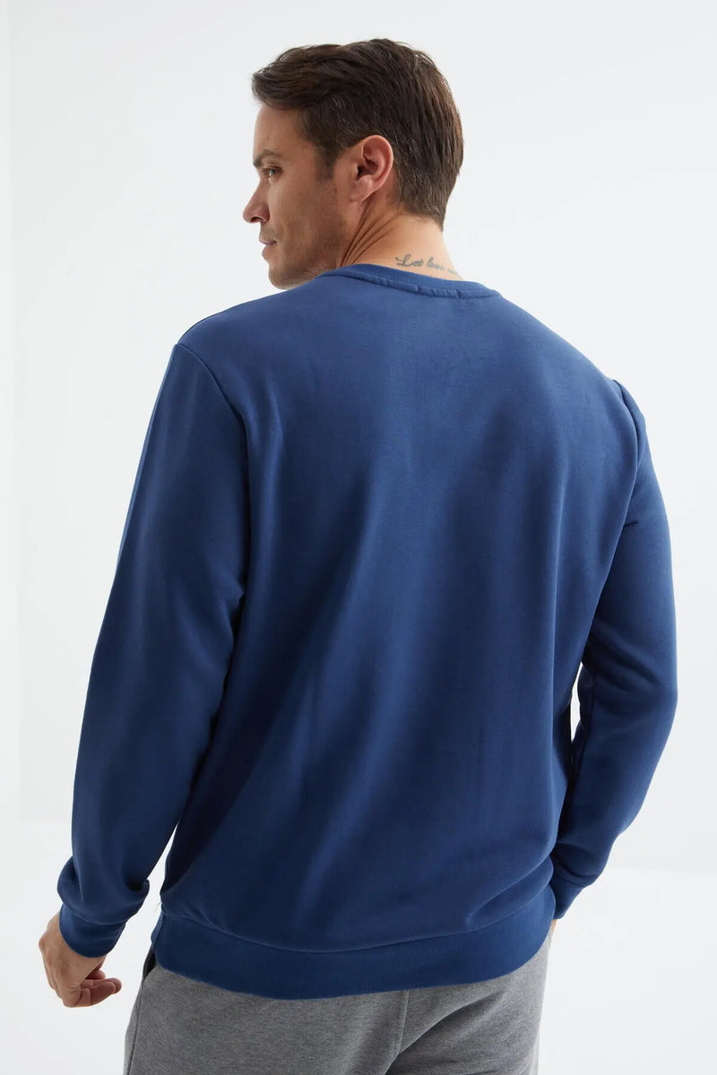 Sweatshirt pour homme à col rond, coupe décontractée - 88053