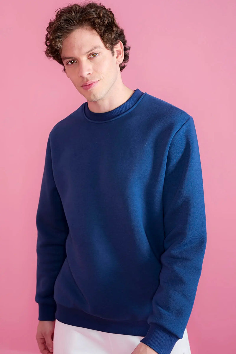 Sweatshirt pour homme à col rond, coupe décontractée - 88053