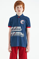 <tc>T-shirt garçon à col polo, coupe standard avec détails imprimés - 11094</tc>