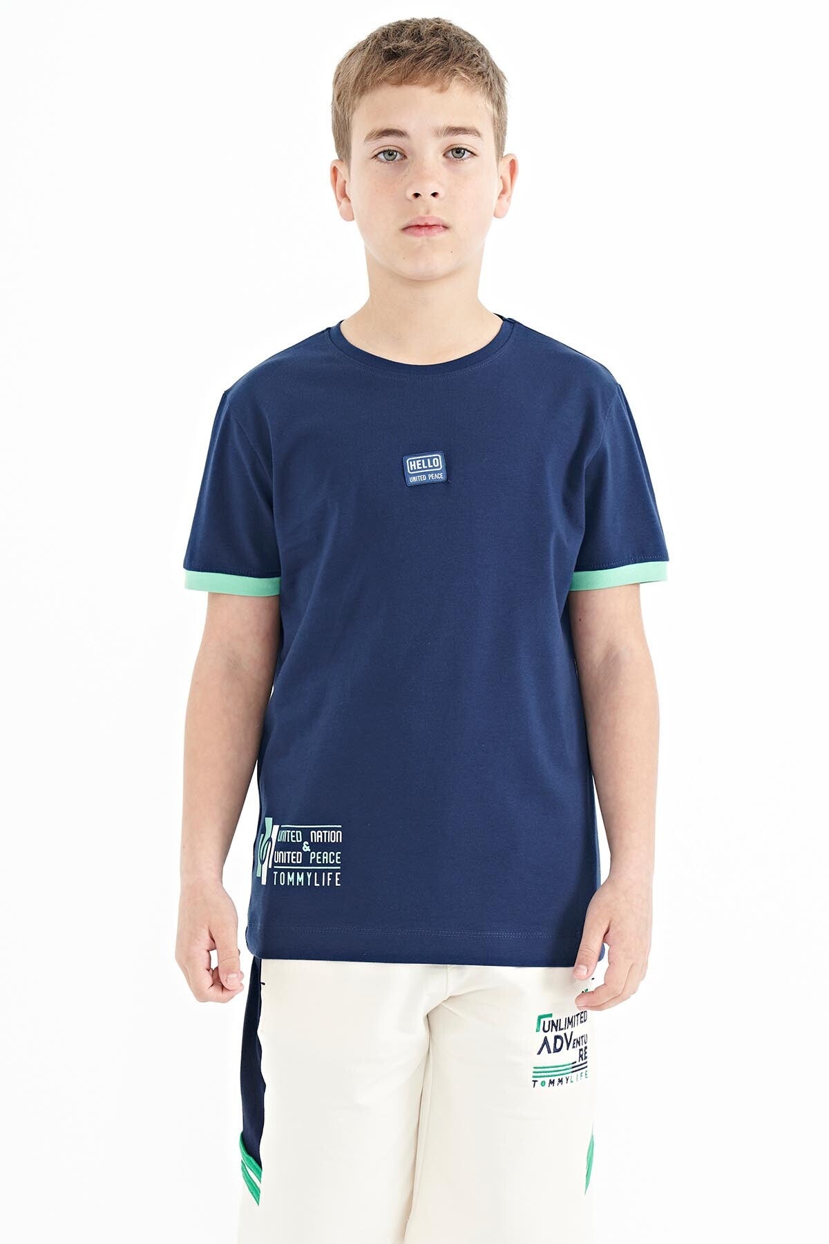 <tc>T-shirt pour garçon à col rond, coupe standard, avec imprimé - 11097</tc>