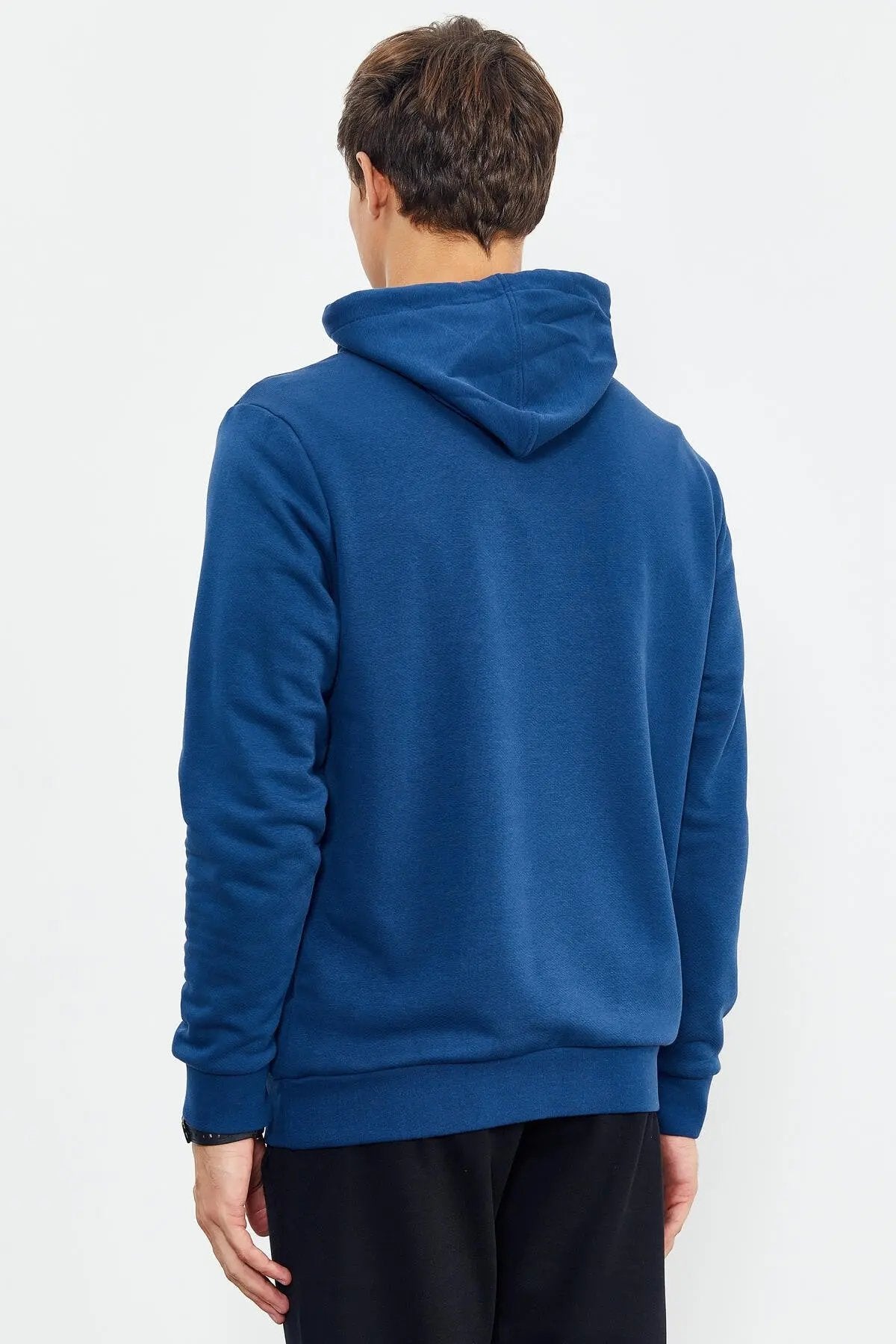 baskili kapüşonlu kanguru cep rahat form erkek sweatshirt - 88019 - Justyol