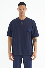 <tc>T-shirt oversize pour homme avec imprimé, détails de poche cachée - 88244</tc>