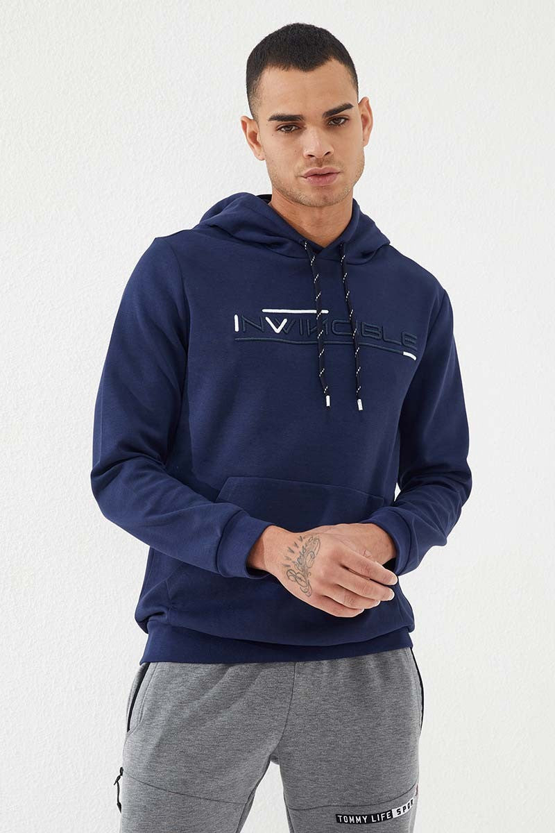 kanguru cep standart kalip kapüşonlu erkek sweatshirt - 87883