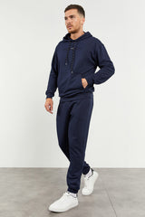 <tc>Ensemble de survêtement homme oversize en vert d'eau avec capuche, poche kangourou et bas élastiques - 85117</tc>