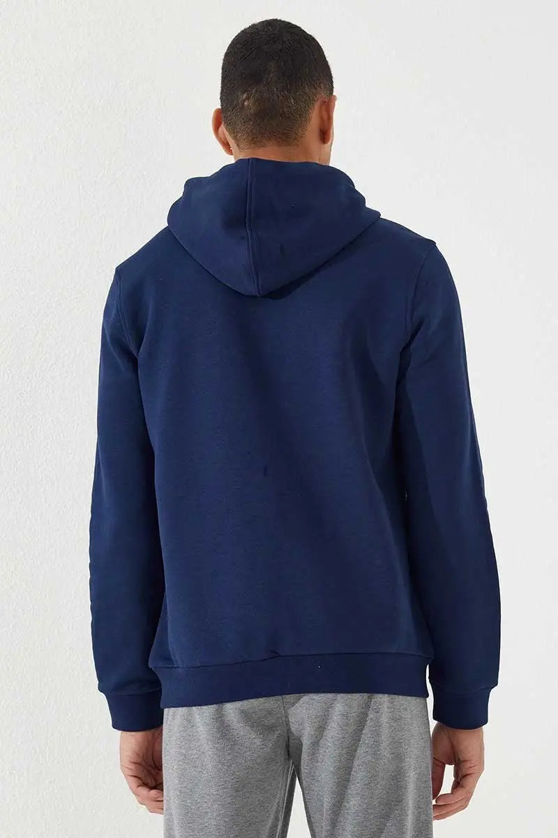 nakişli kanguru cep standart kalip kapüşonlu erkek sweatshirt - 87839 - Justyol