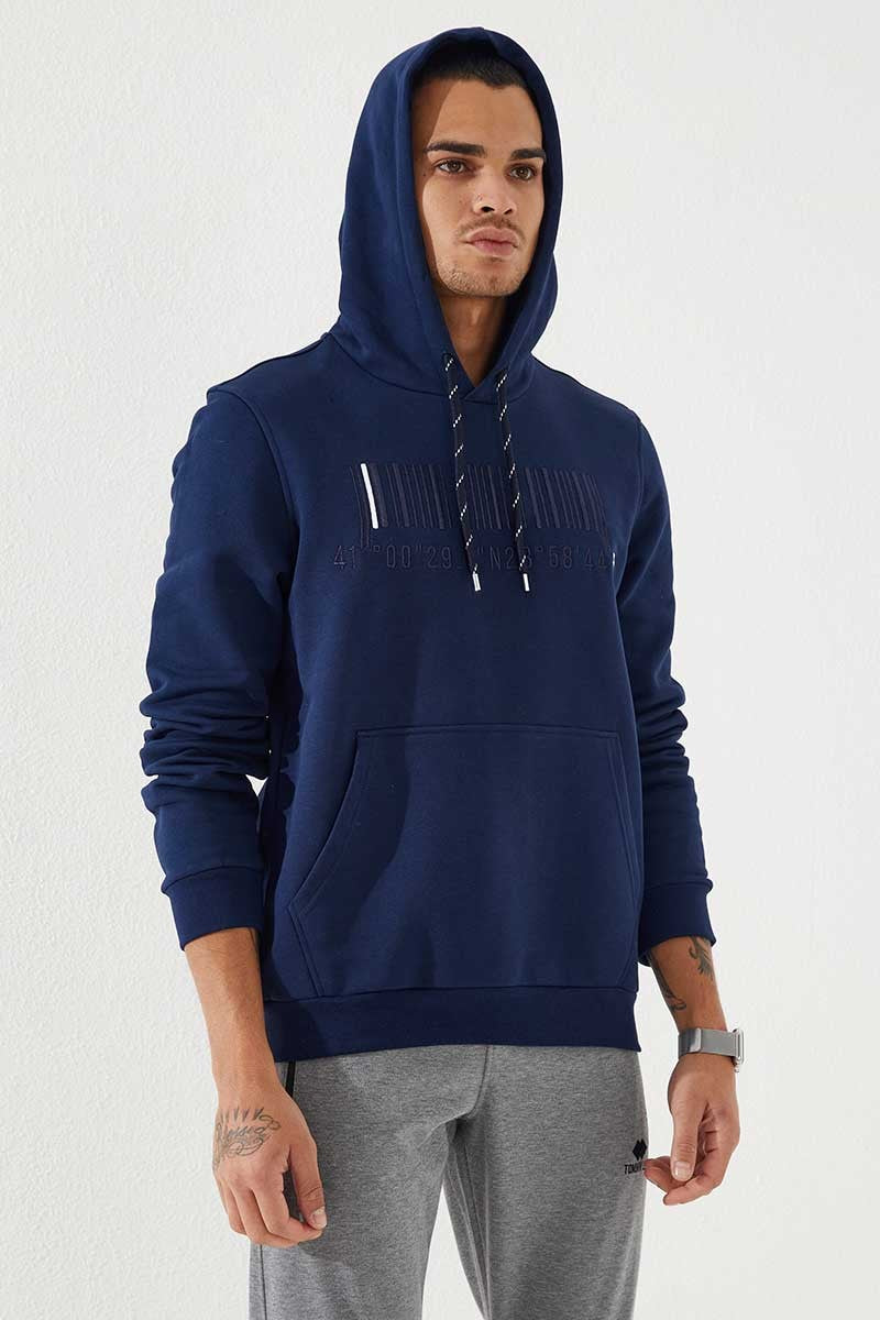 <tc>Sweatshirt pour homme à capuche, avec poche kangourou, broderie et coupe standard - 87839</tc>