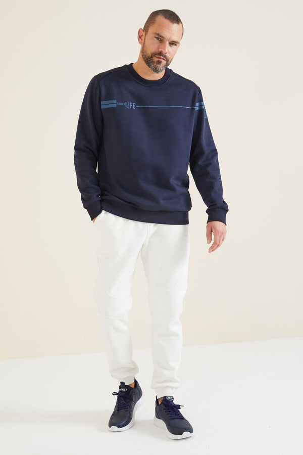 o yaka rahat form erkek sweatshirt - 88316