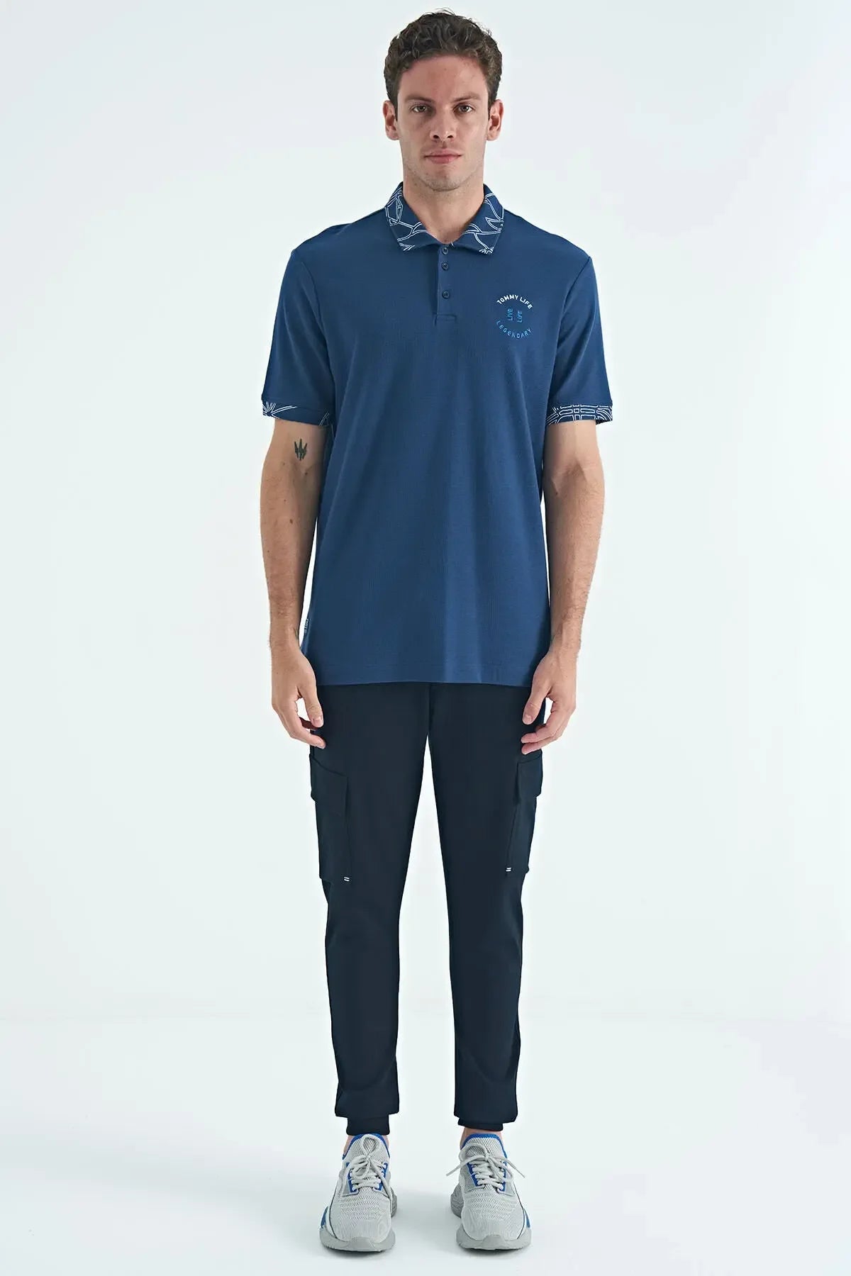Polo homme col polo avec broderie et imprimé coupe standard - 88239 - Justyol