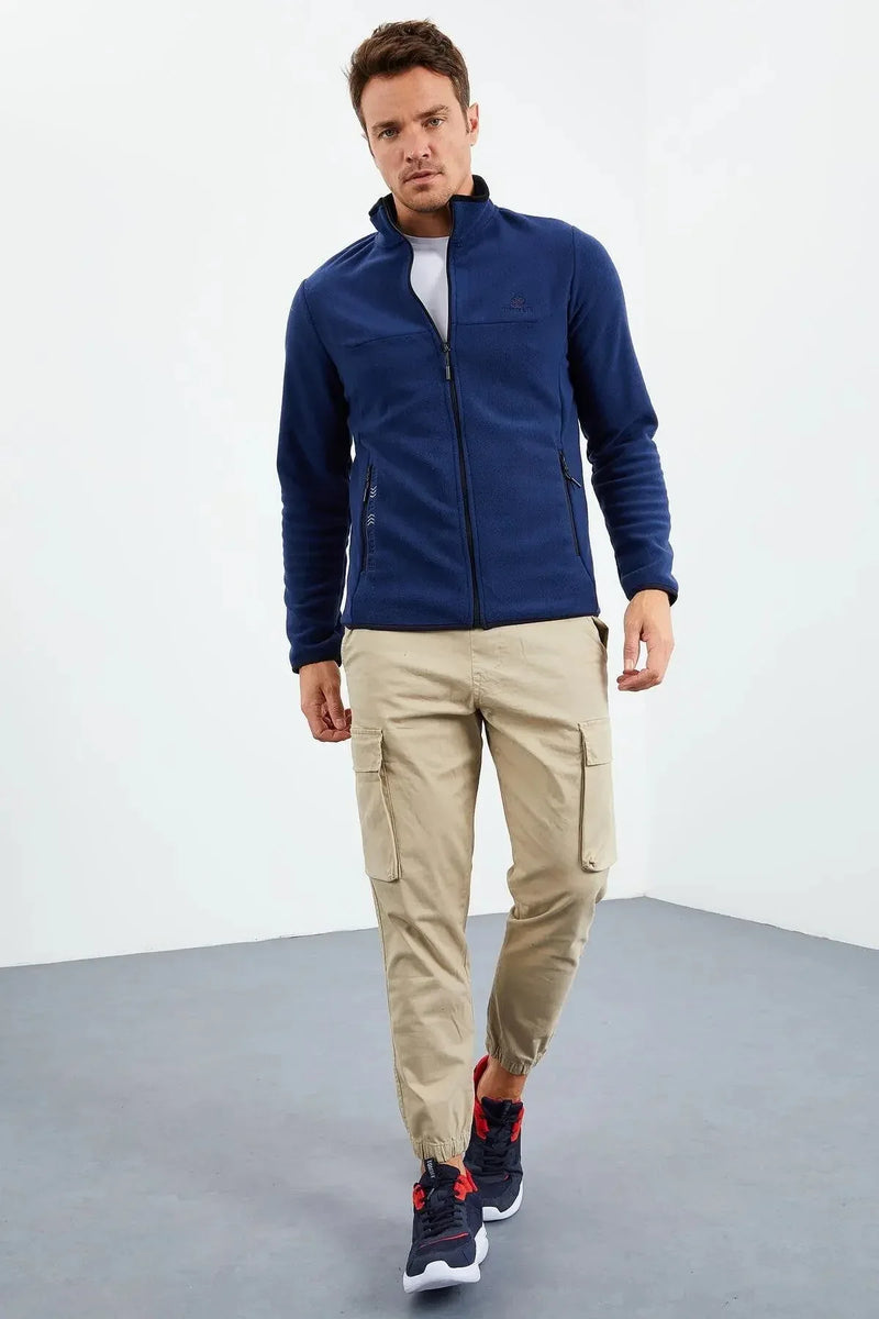 <tc>سويت شيرت رجالي بياقة مرتفعه وسحاب - مزين بتطريز - 87992</tc>