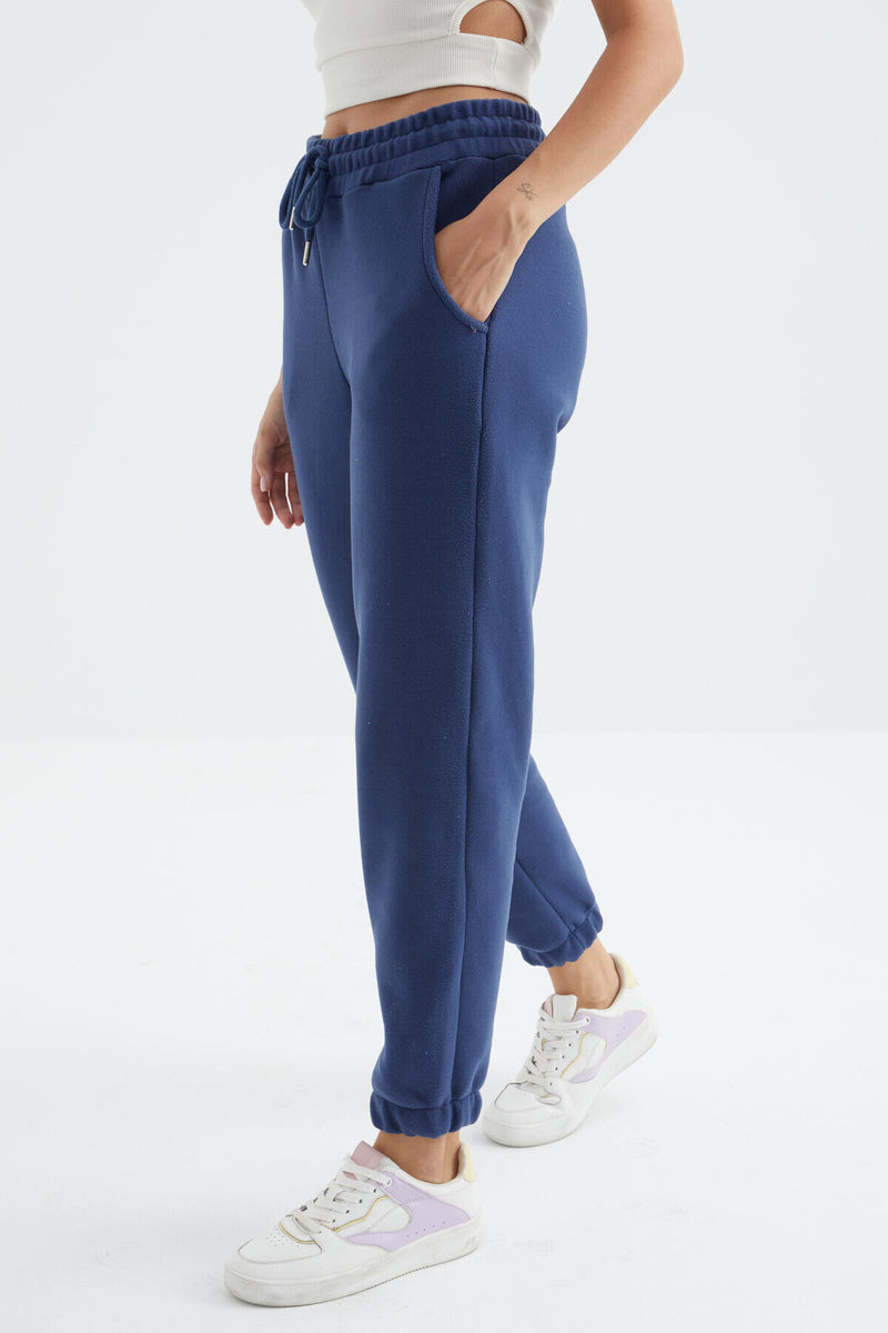 Pantalon Jogger Femme Taille Haute Basic en Polaire.