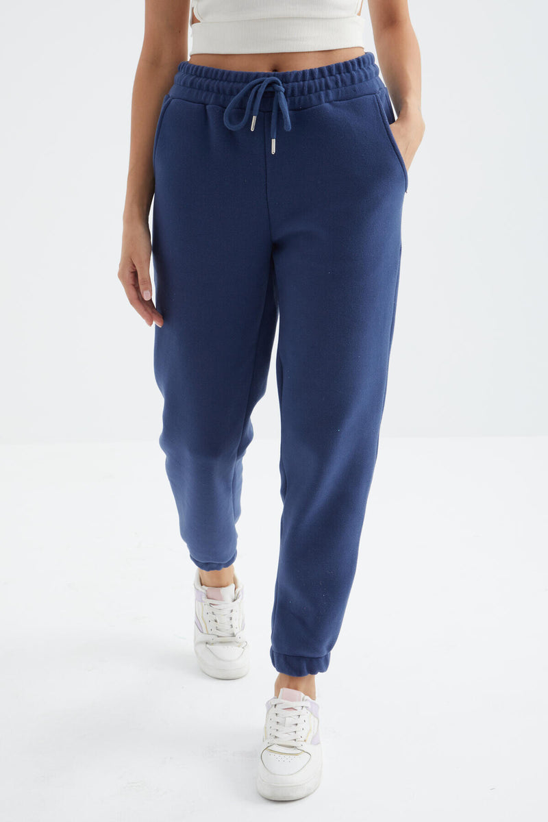 Pantalon Jogger Femme Taille Haute Basic en Polaire.