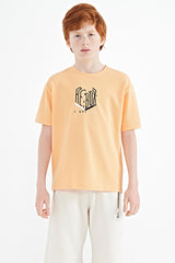 <tc>T-shirt oversize pour garçon à col rond avec broderie de texte - 11151</tc>