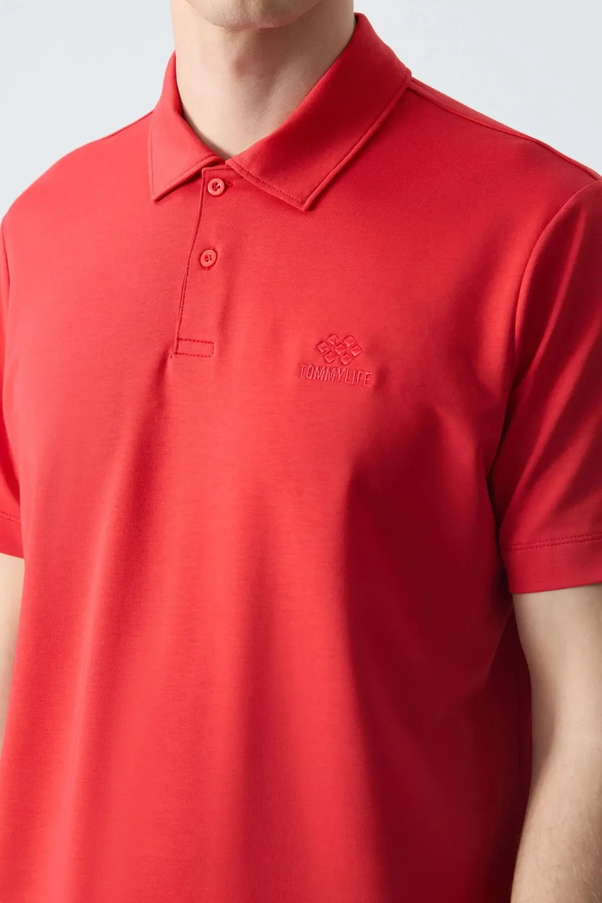 Polo homme en maille avec logo col polo coupe standard- 87748 - Justyol