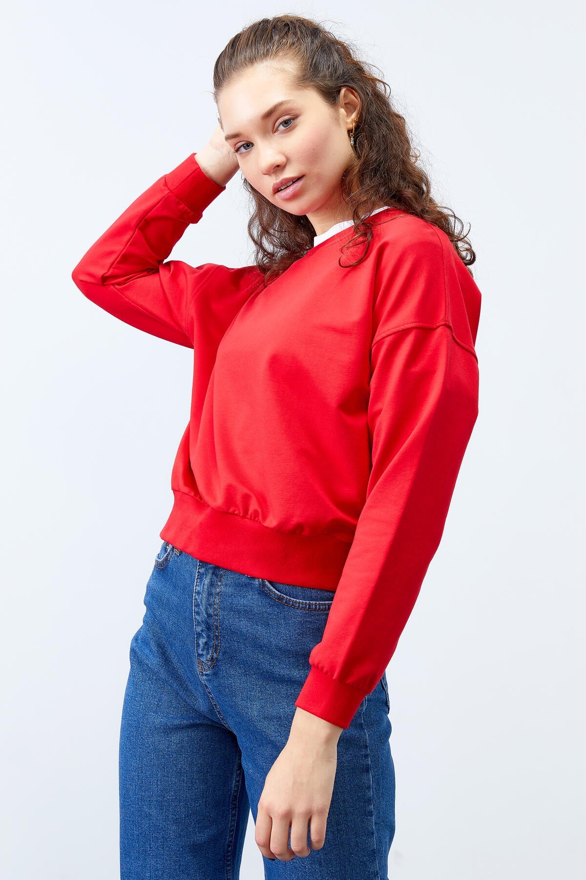 sweat-shirt basique rahat à col rond pour femme - 97114