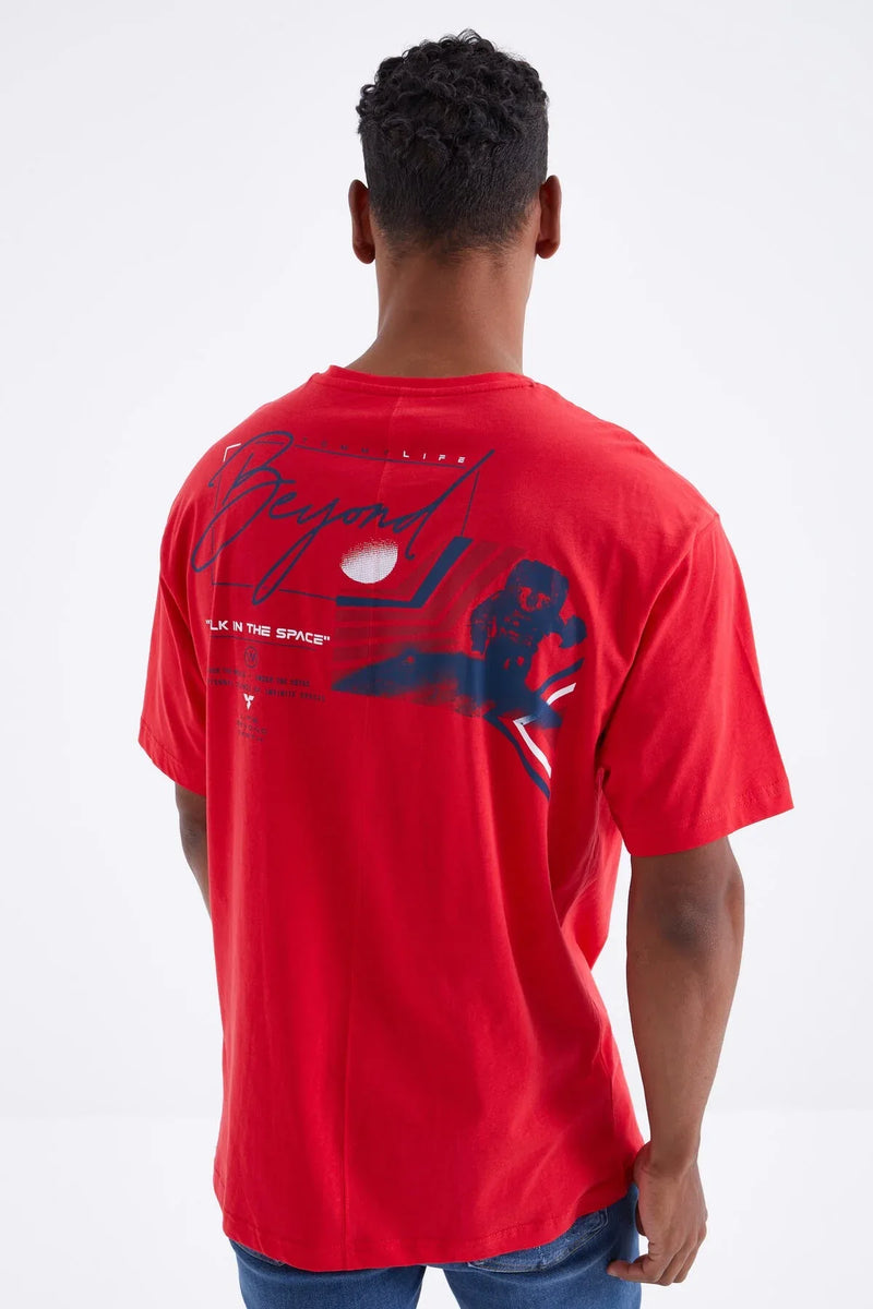 t‑shirt oversize homme col rond à imprimé- 88099