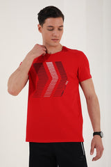 <tc>T-shirt pour homme à col rond, à la coupe décontractée, avec impression de lettres et de chiffres mélangés - 87960</tc>