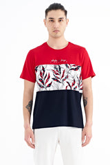 <tc>T-shirt pour homme à col rond, à coupe standard, avec impression en dégradé de couleurs - 88177</tc>