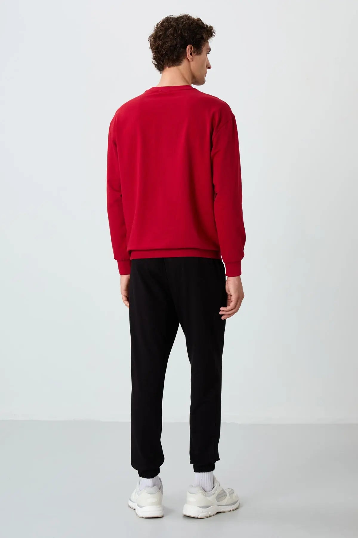 casual o yaka lastik paça erkek oversize eşofman takimi - 85120 - Justyol