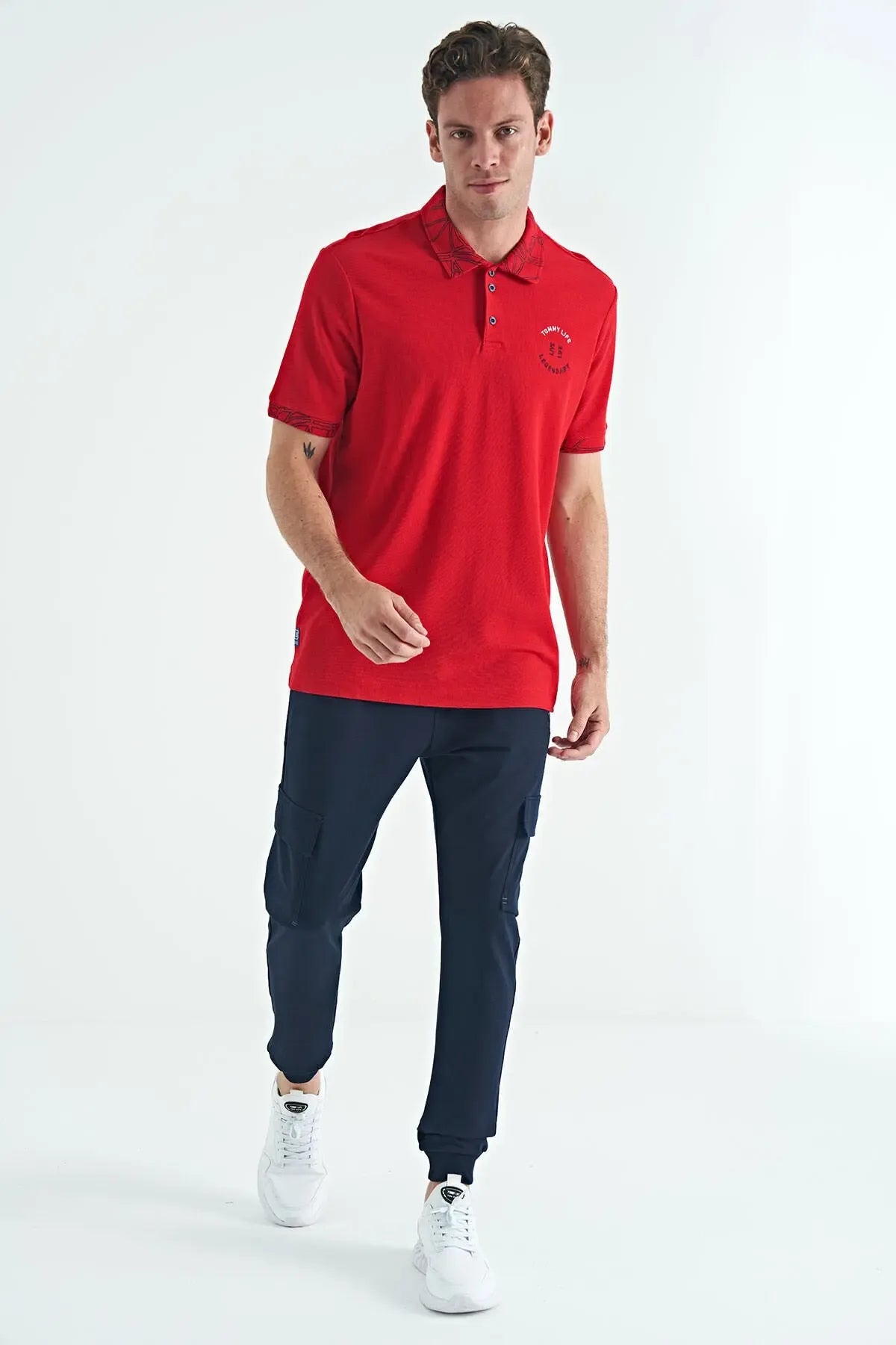 Polo homme col polo avec broderie et imprimé coupe standard - 88239 - Justyol