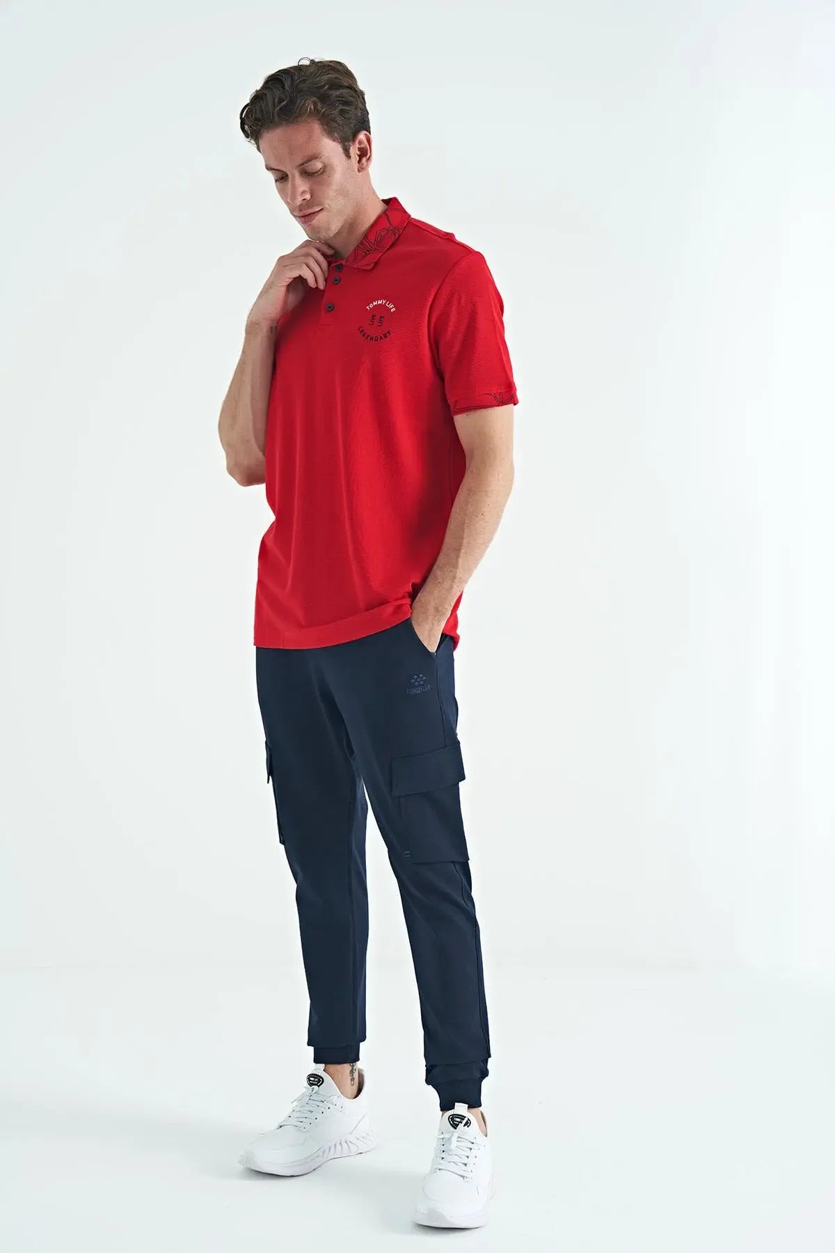 Polo homme col polo avec broderie et imprimé coupe standard - 88239 - Justyol