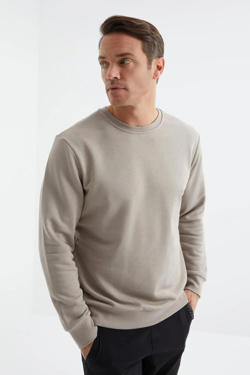 Sweatshirt pour homme à col rond, coupe décontractée - 88053