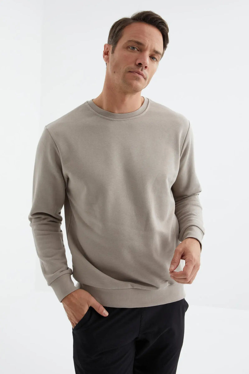 Sweatshirt pour homme à col rond, coupe décontractée - 88053