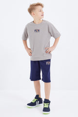 <tc>ensemble pour garçon en short oversize avec broderie rouge et marine - 10897</tc>