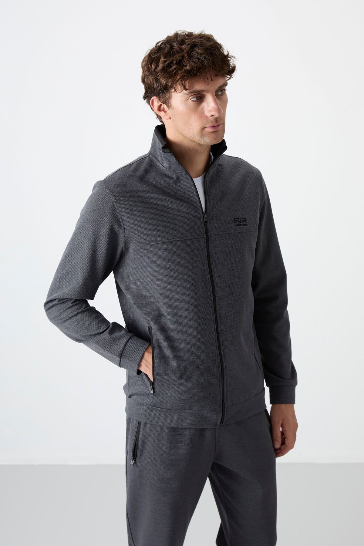 hugo gri melanj - siyah jogger erkek eşofman takim - 85198 - Justyol