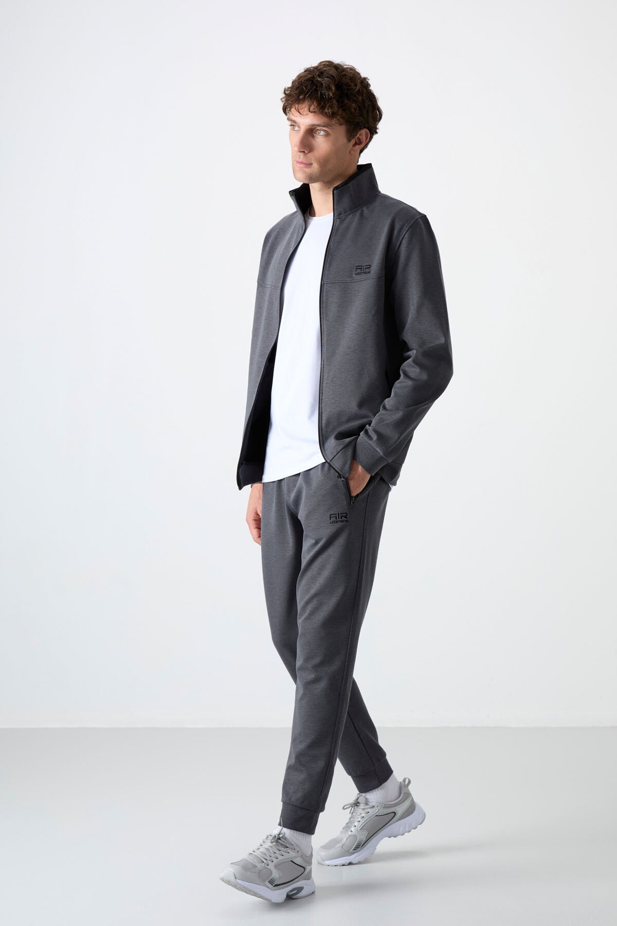 hugo gri melanj - siyah jogger erkek eşofman takim - 85198 - Justyol