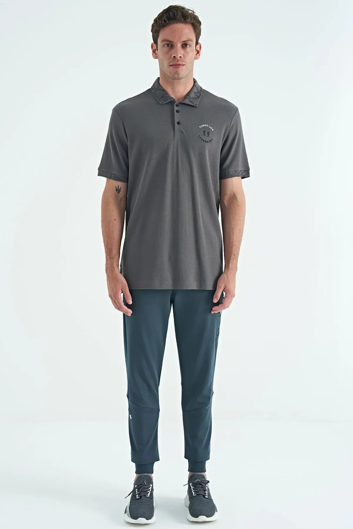 Polo homme col polo avec broderie et imprimé coupe standard - 88239 - Justyol