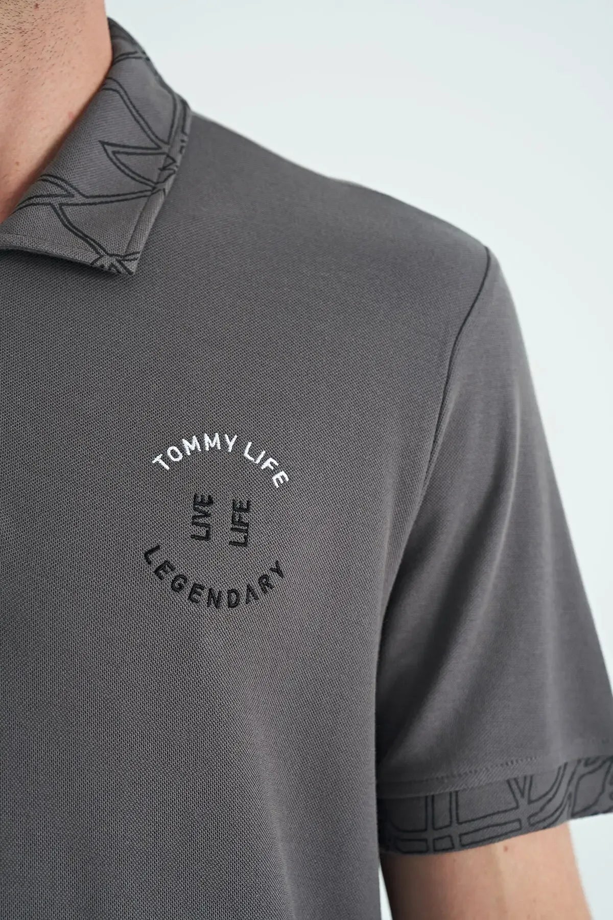 Polo homme col polo avec broderie et imprimé coupe standard - 88239 - Justyol